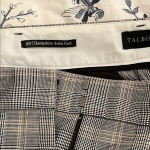 Talbots Hampshire Ankle Pant - Black and White and Tan Plaid
